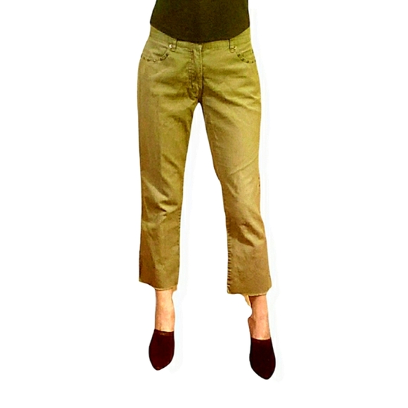 DKNY Studded Crop Khaki Pants - Size 5 - Picture 2 of 12
